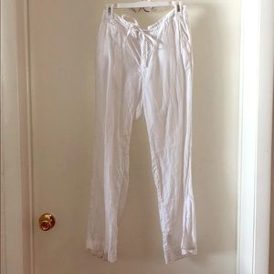 White linen pants